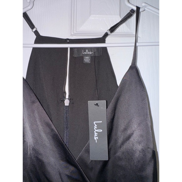 Lulus Black Wrap Mini‎ Dress Sleeveless Cocktail Party New with Tags XS - Picture 3 of 4
